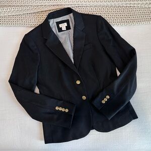J.Crew Classic Black Blazer with Gold Buttons